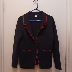 KULE Black Blazer with Red Trim